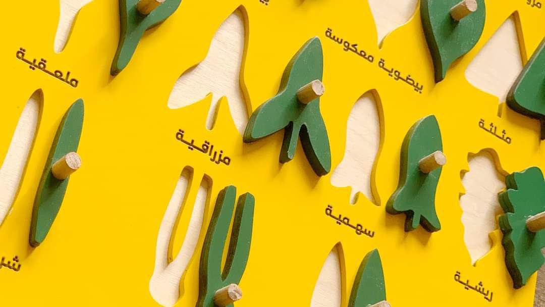 لوحة اوراق النباتات باللغة العربية والإنجليزية